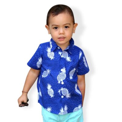 Boy Button Up Shirt - Anchor - Tiny Tots Kids