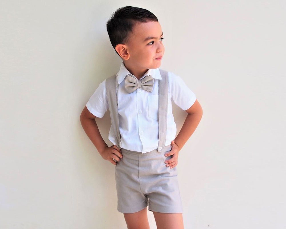 Boys linen hot sale short suit