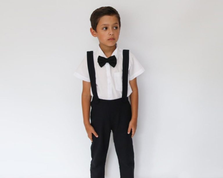 Boy 3 Piece Linen Suit - Black - Tiny Tots Kids