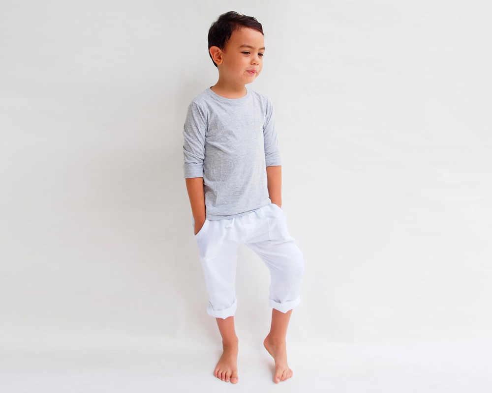 Pants Boy Kids Spring Solid Cotton Linen Trousers Children Pants Boy  Fashion Full Straight Trousers 110-