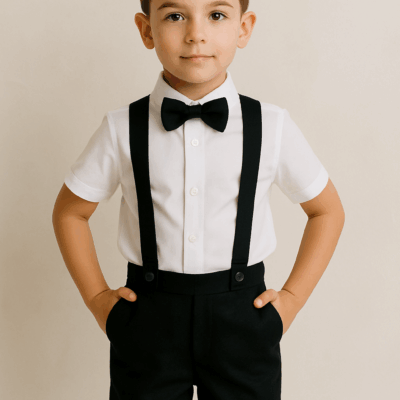 Boy 3 Piece Linen Outfit - Black