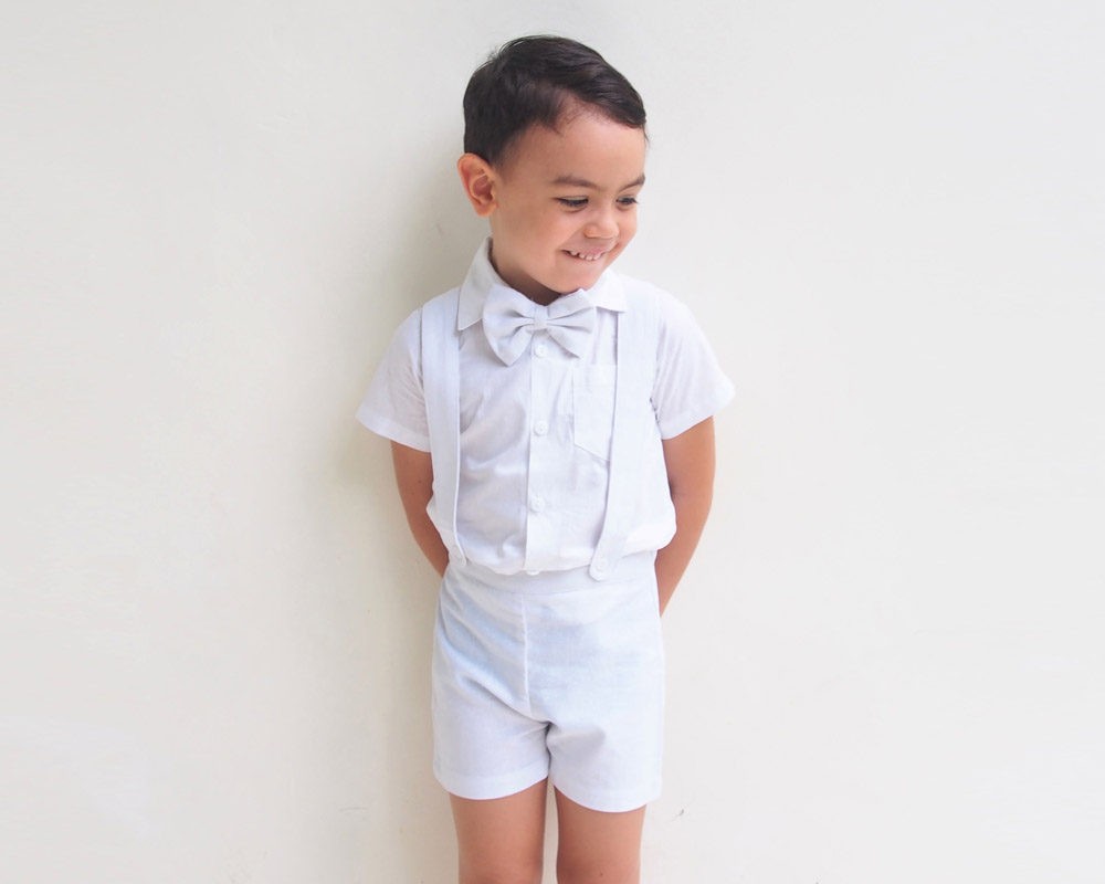 Baby boy shop white linen outfit