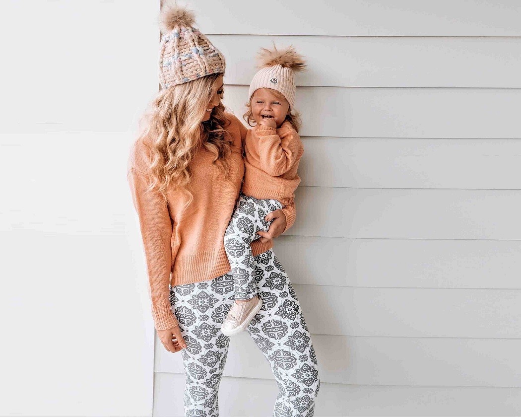 Mommy + Me matching 100% cotton leggings, available in petite and