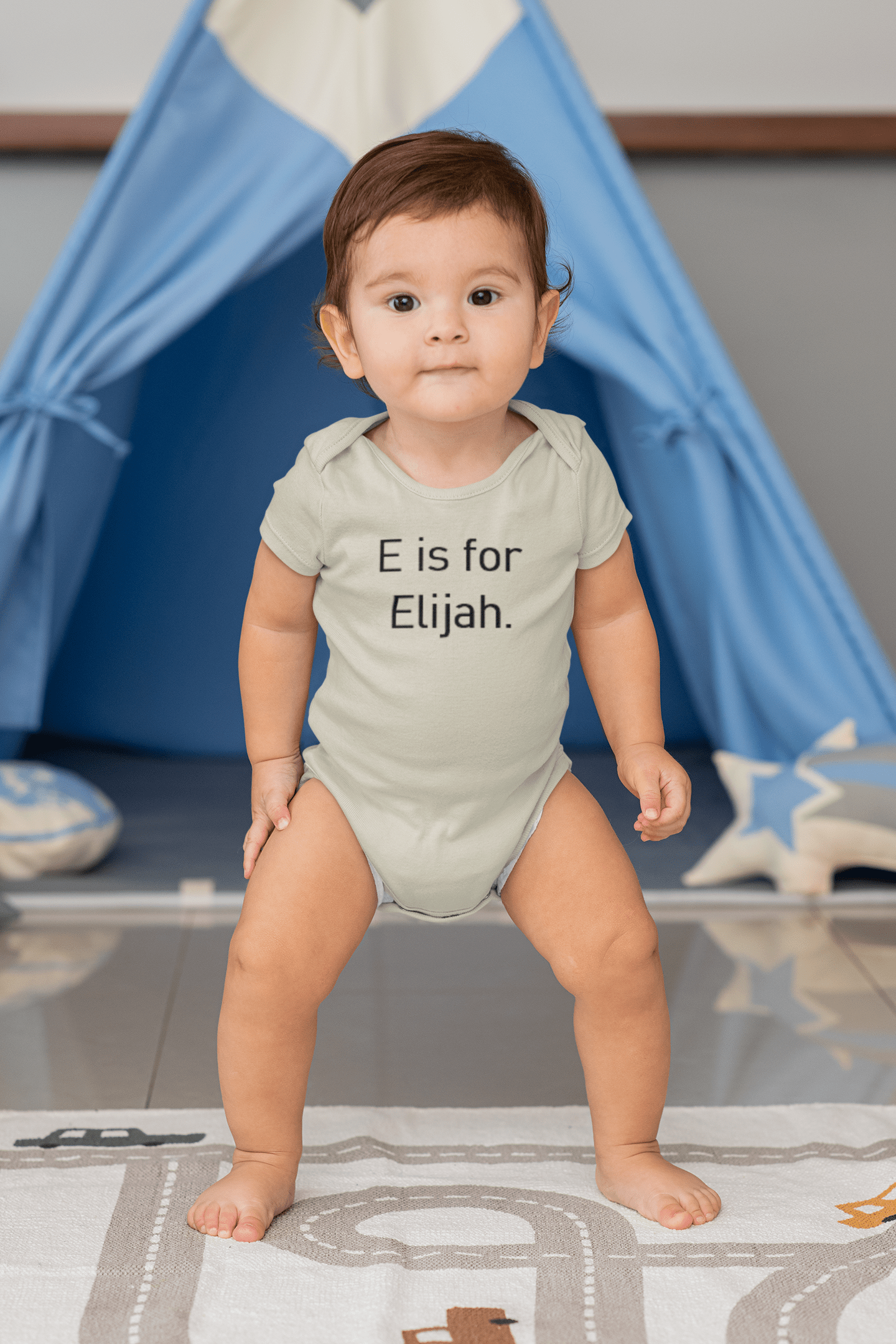 personalized-baby-romper-khaki-tiny-tots-kids