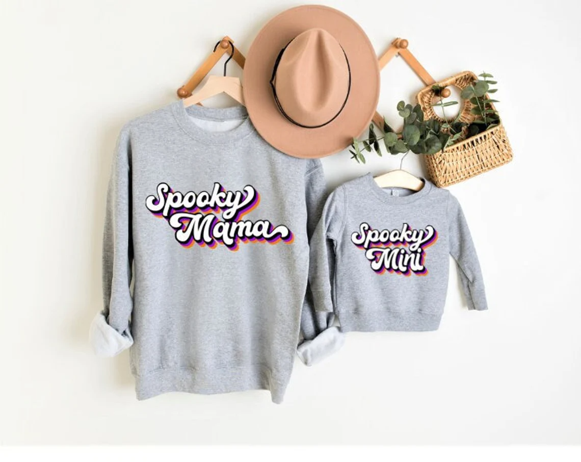 Mommy & Me Halloween Sweatshirts – Spooky Mama