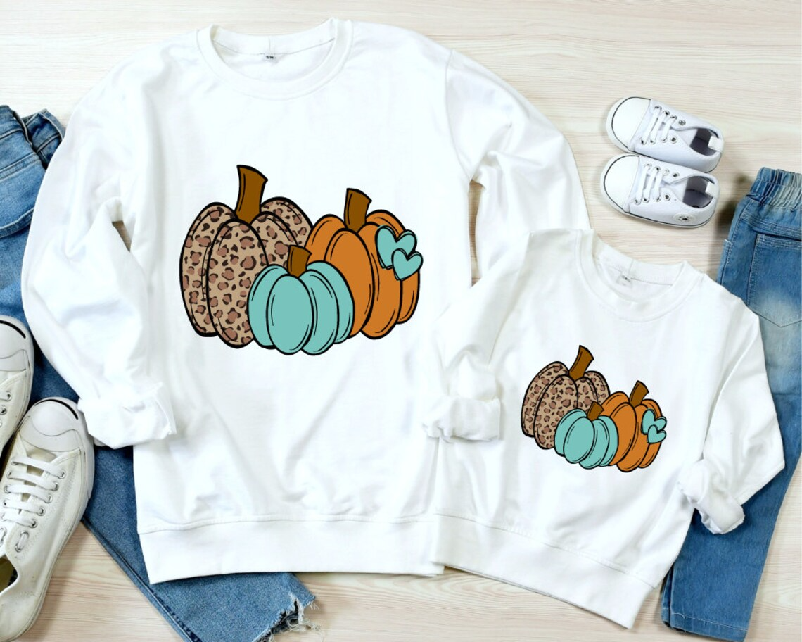 Mommy & Me Fall Sweatshirts – Pumpkin