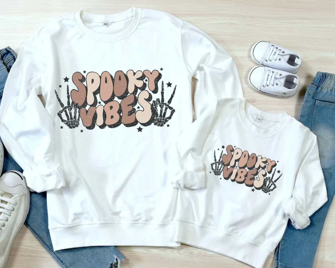 Mommy & Me Halloween Sweatshirts – Spooky Vibes