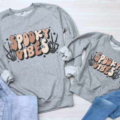 Matching Halloween Sweatshirts –Spooky Vibes