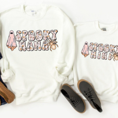 Mommy & Me Halloween Sweatshirts – Spooky Mama White