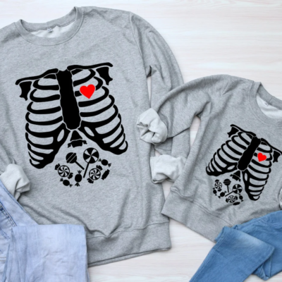 Matching Halloween Sweatshirts – Skeleton