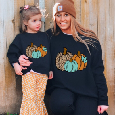 Mommy & Me Fall Sweatshirts – Pumpkin