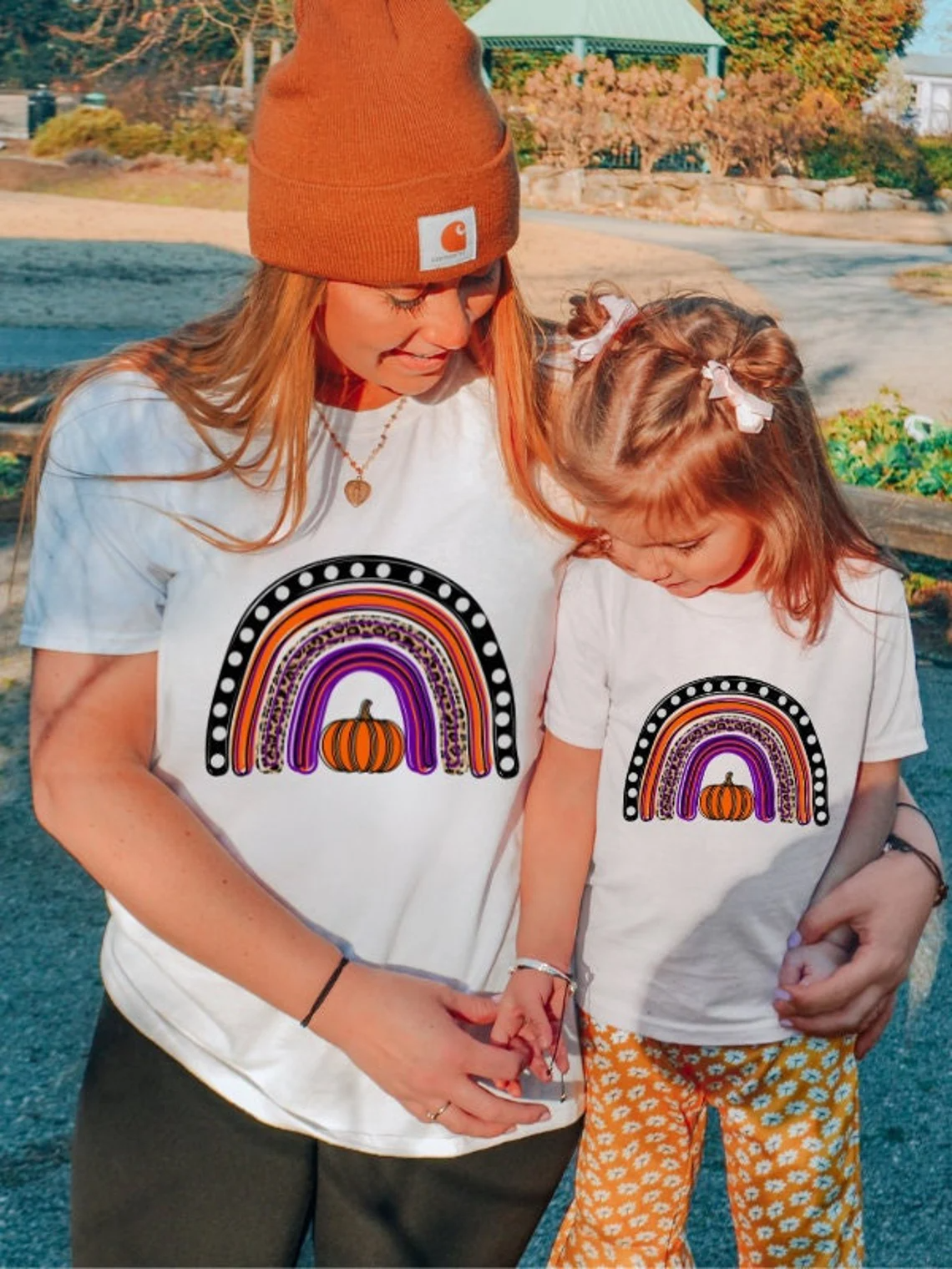 Mommy & Me Halloween Shirts – Pumpkin Rainbow