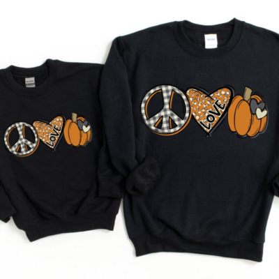 Mommy & Me Fall Sweatshirts – Pumpkin Black