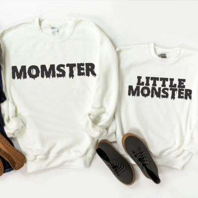 Mommy & Me Halloween Sweatshirts – Momster