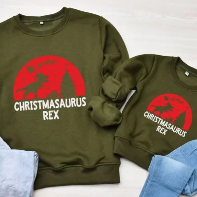 Matching Christmas Sweatshirts – Christmasaurus