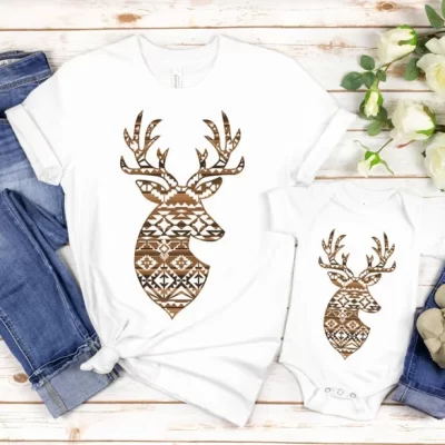 Matching Christmas T-Shirts – Reindeer