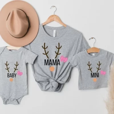 Matching Christmas T-Shirts – Reindeer Family