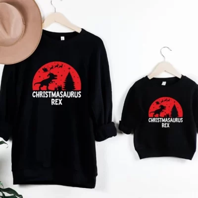 Matching Christmas Sweatshirts – Christmasaurus Rex