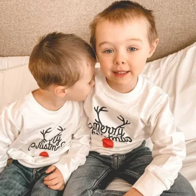 Family Christmas Sweatshirts – Merry Christmas White