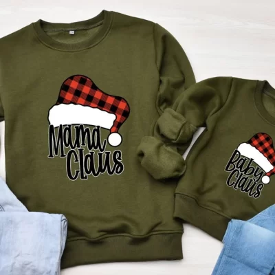 Matching Christmas Sweatshirts – Mama Claus