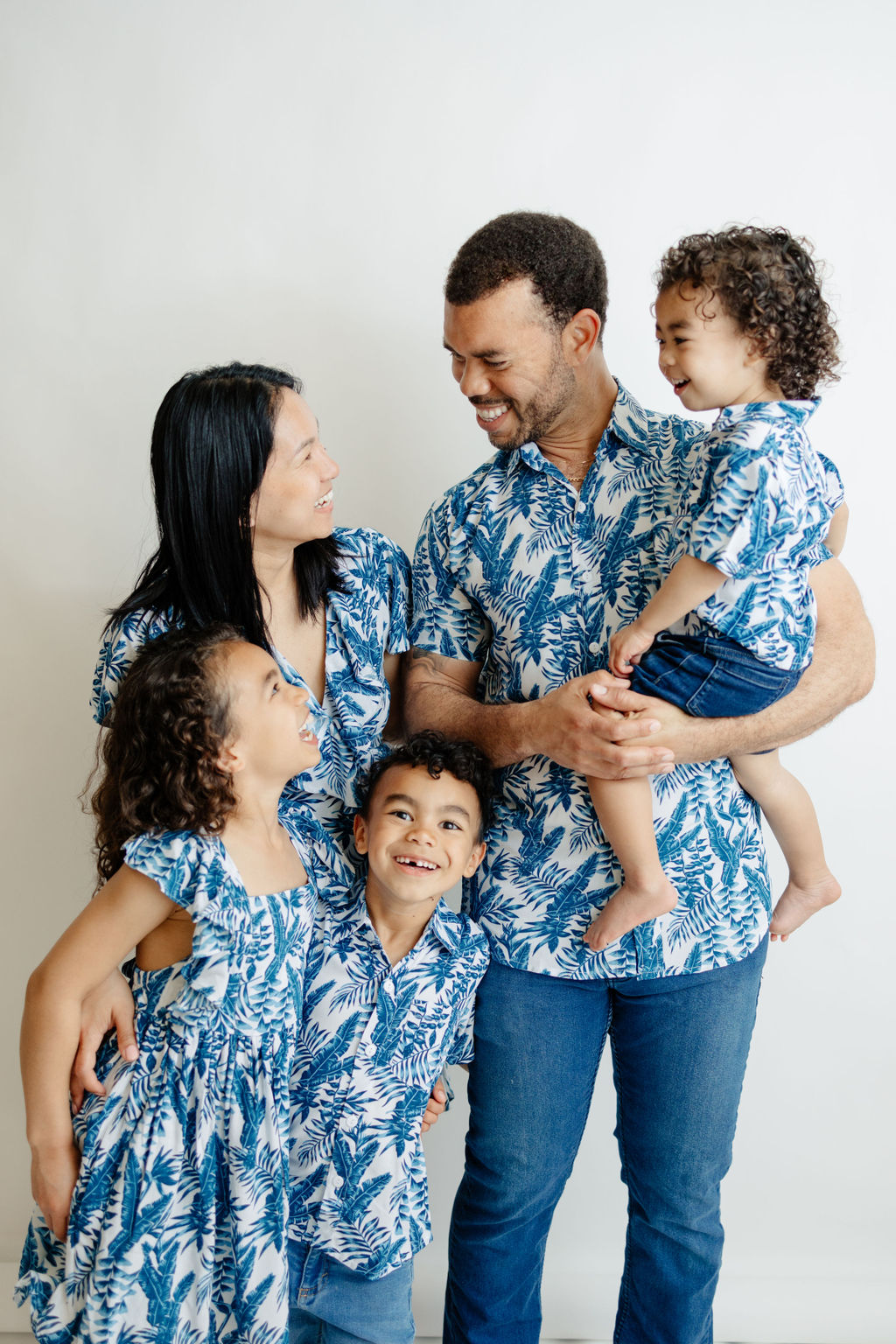 Matching Family Outfit - Blue Leaf - Tiny Tots Kids