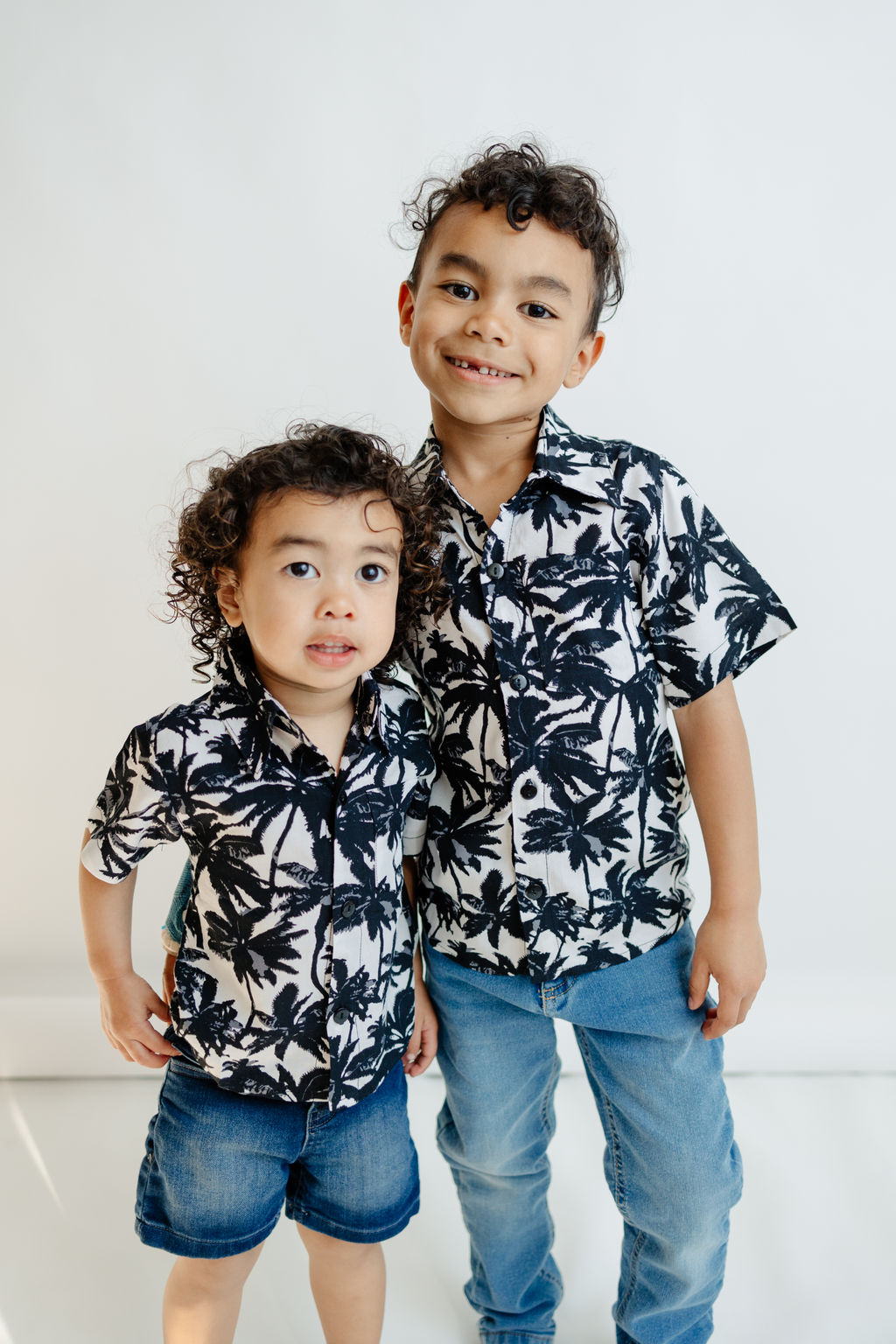 Mommy & Son Outfit - Black Palm - Tiny Tots Kids