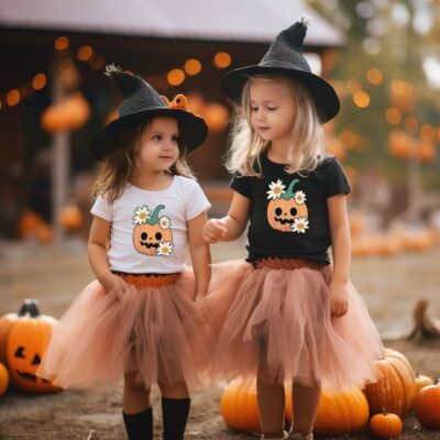 Matching Halloween T-Shirt - Pumpkin Flower