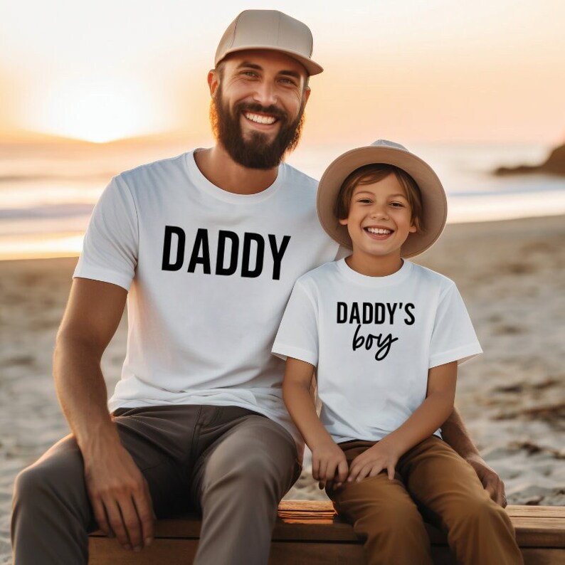 Personalised Daddy & Kids Matching T-Shirts – Fathers Day Gift Set From Son Or Daughter