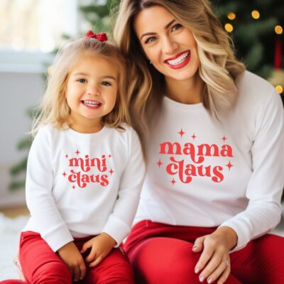 Mommy & Me Matching Christmas Sweatshirts – Mini Claus