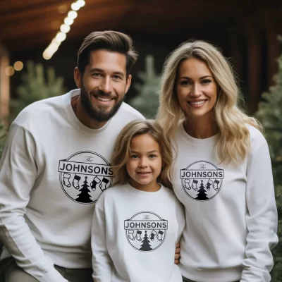 Matching Family Christmas Sweatshirts – Hanging Socks
