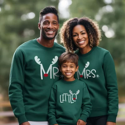 Matching Family Christmas Sweatshirts – Deer Nose