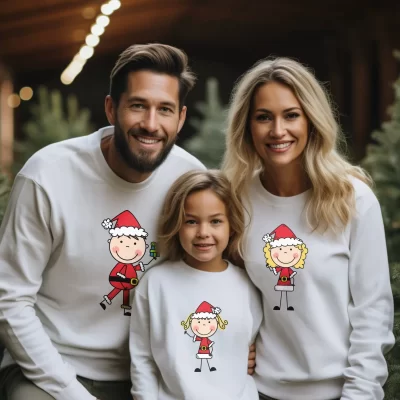 Matching Family Christmas Sweatshirts – Santa