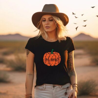 Women Halloween T-shirt - Mama Pumpkin