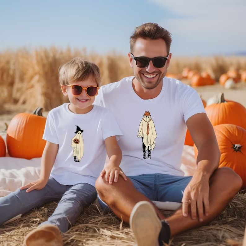 Daddy & Me Halloween T-shirt - Papa Ghost