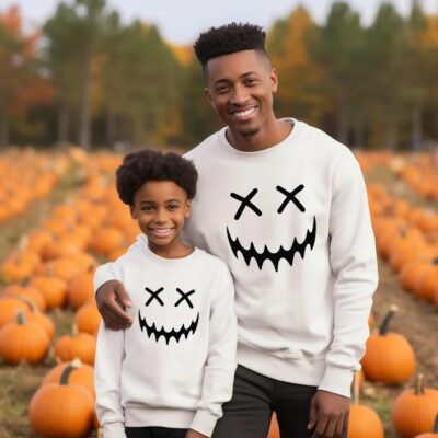 Daddy & Me Halloween Sweatshirts - Scary Face