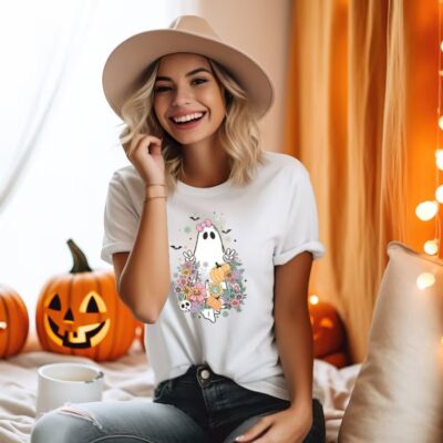 Unisex Halloween T-shirt - Flower Ghoul
