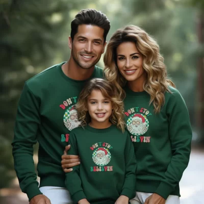Matching Family Christmas Sweatshirts – Don't Stop Believin