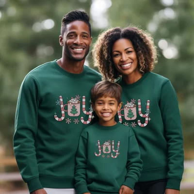Matching Family Christmas Sweatshirts – Joy