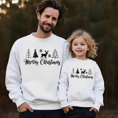 Daddy & Me Matching Christmas Sweatshirts – Christmas Theme