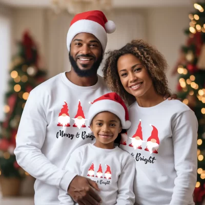 Matching Family Christmas Sweatshirts – Merry and Bright