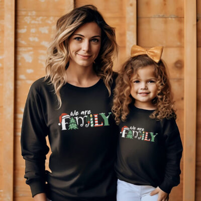 Mommy & Me Matching Christmas Sweatshirts – We Are Family