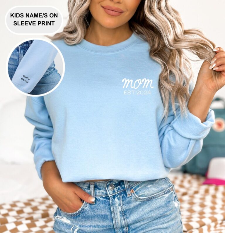 Happy Mother Day Hoodie Dress Mommy Est 2024 LT01