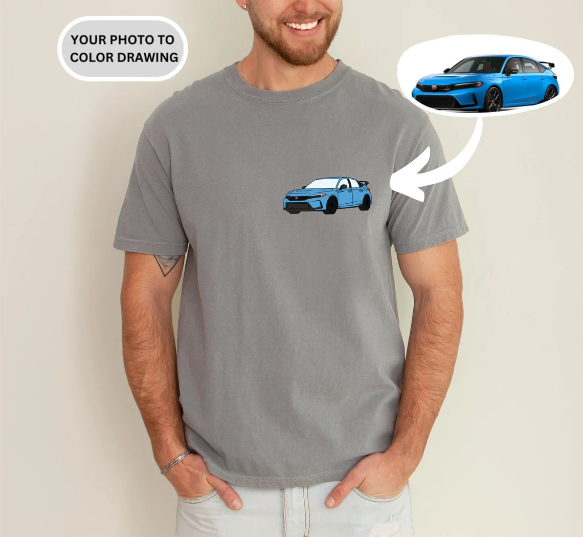 Pocket Custom T-Shirt - Car Portrait - Tiny Tots Kids