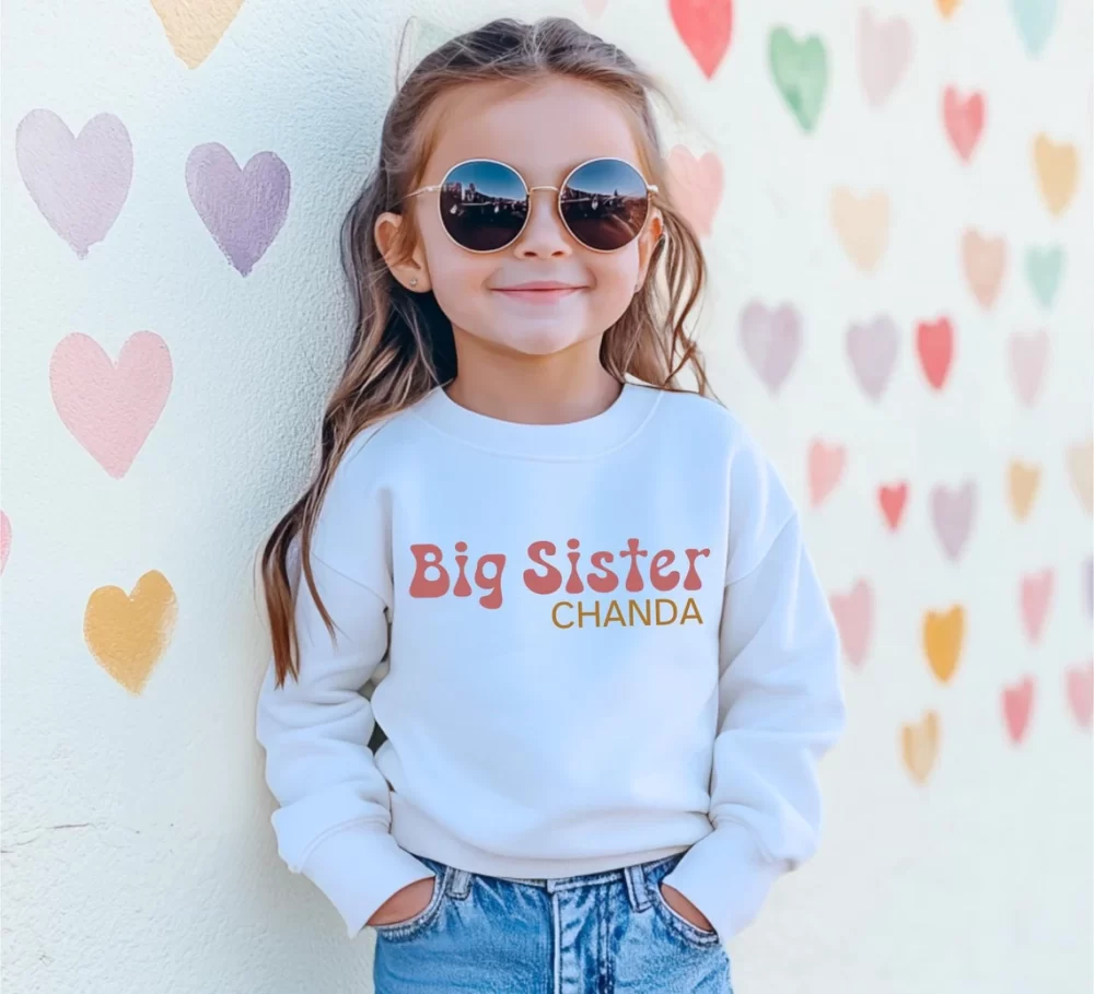 Personalized Sibling Sweatshirt – Big Sista - Image 5