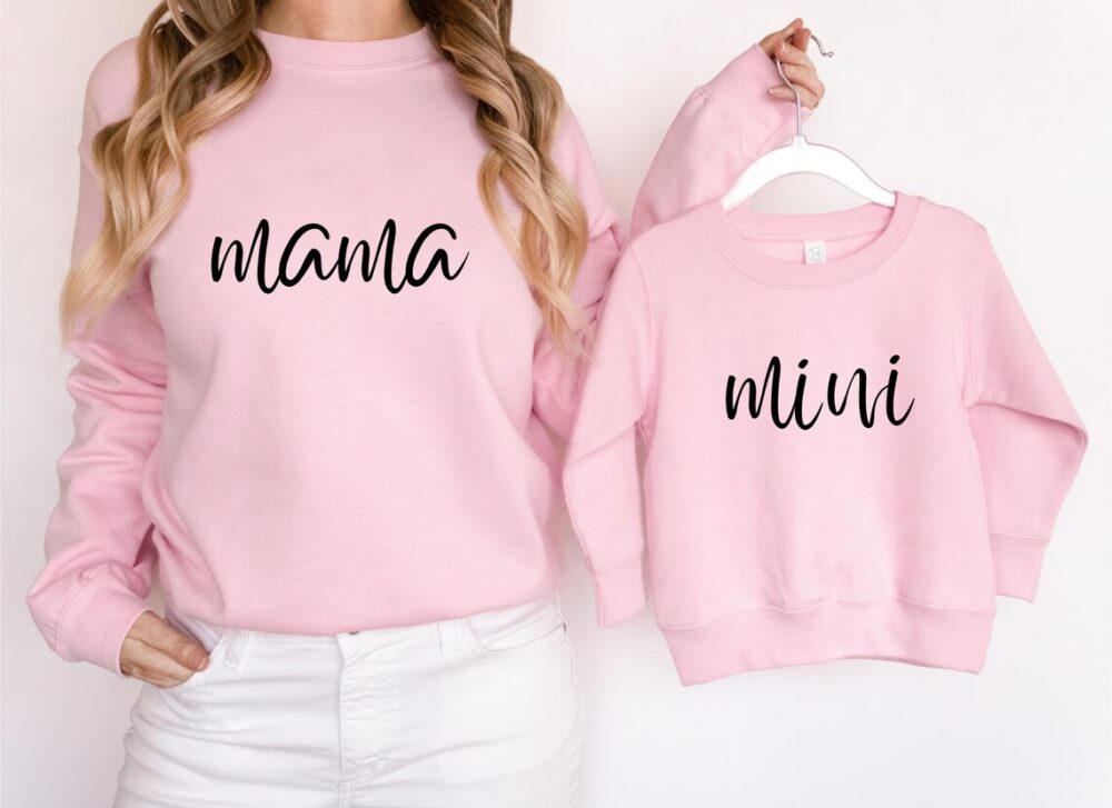 Personalized Mommy & Me Sweatshirt – Mama Mini Black letter