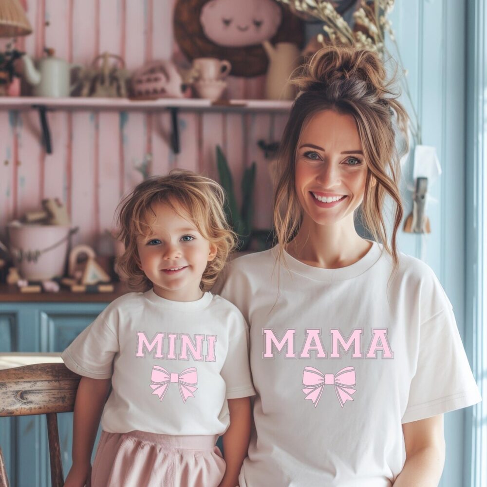 Mommy & Me Outfit - Mama Mini - Pink Ribbon