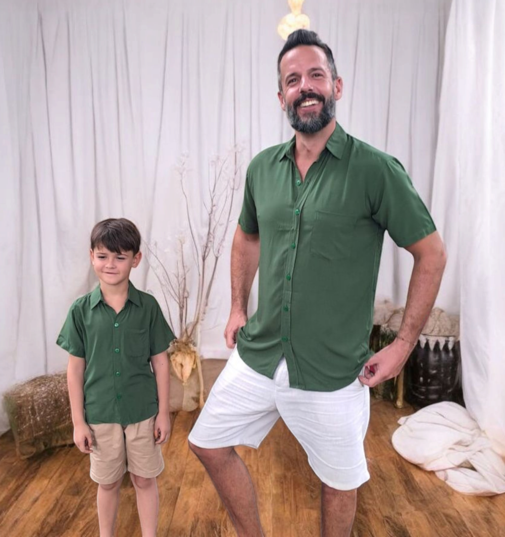 Father & Son Matching Shirts – Olive