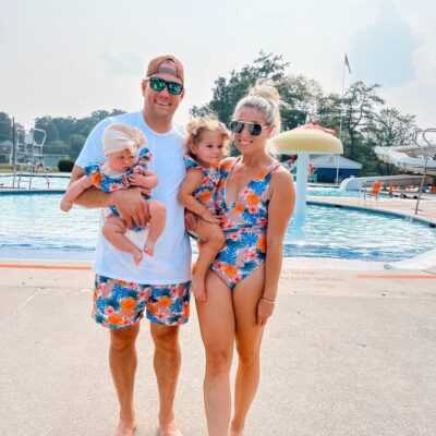 Matching Family Swimwear - Orange Hawaiian