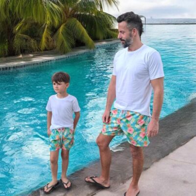 Father Son Matching Swimwear - Hawaiian Flower