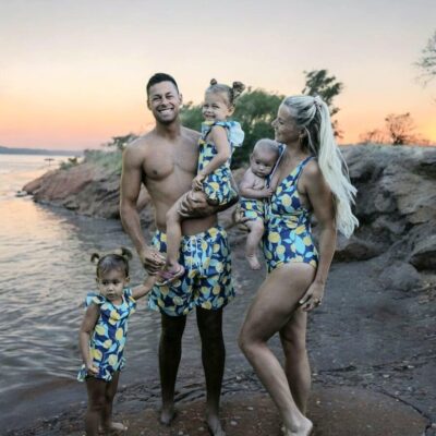 Matching Family Swimwear - Blue Lemon